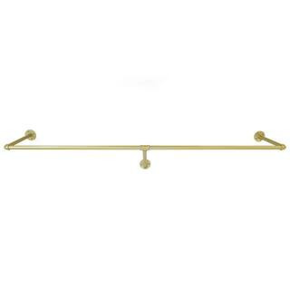 Gold Iron Industrial Pipe Wall Mounted Clothes Rack Wedding Dress Bridal Garment Rack 11.8 in. W x 47 in. L | The Home Depot