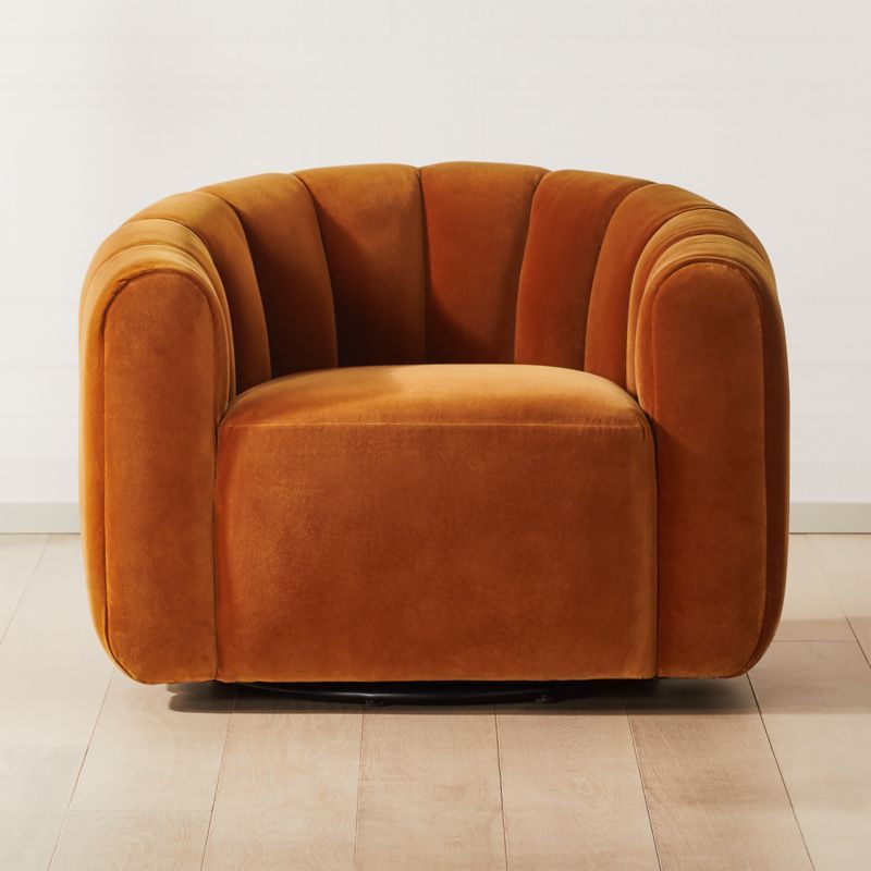 Fitz Russet Swivel Chair | CB2 | CB2