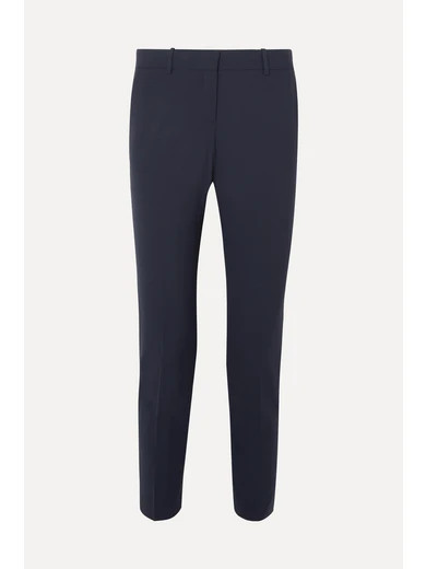 Theory - Testra Wool-blend Crepe Slim-leg Pants - Midnight blue | NET-A-PORTER (UK & EU)