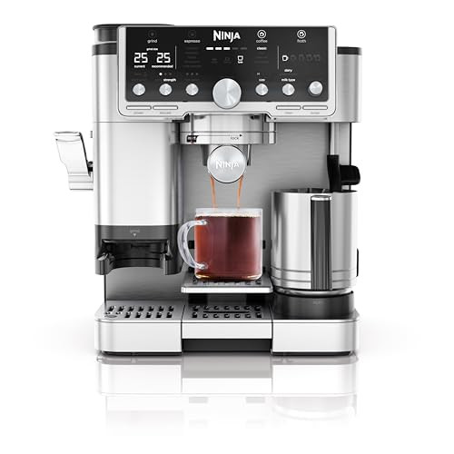 Ninja Luxe Pro 3-in-1 Coffee Machine, Latte, Cappuccino, Cold Brew & Espresso Maker With Built in Bean Grinder & Milk Frother, Easy to Use, 5 Automated Froth Presets, Silver, ES701UK | Amazon (UK)