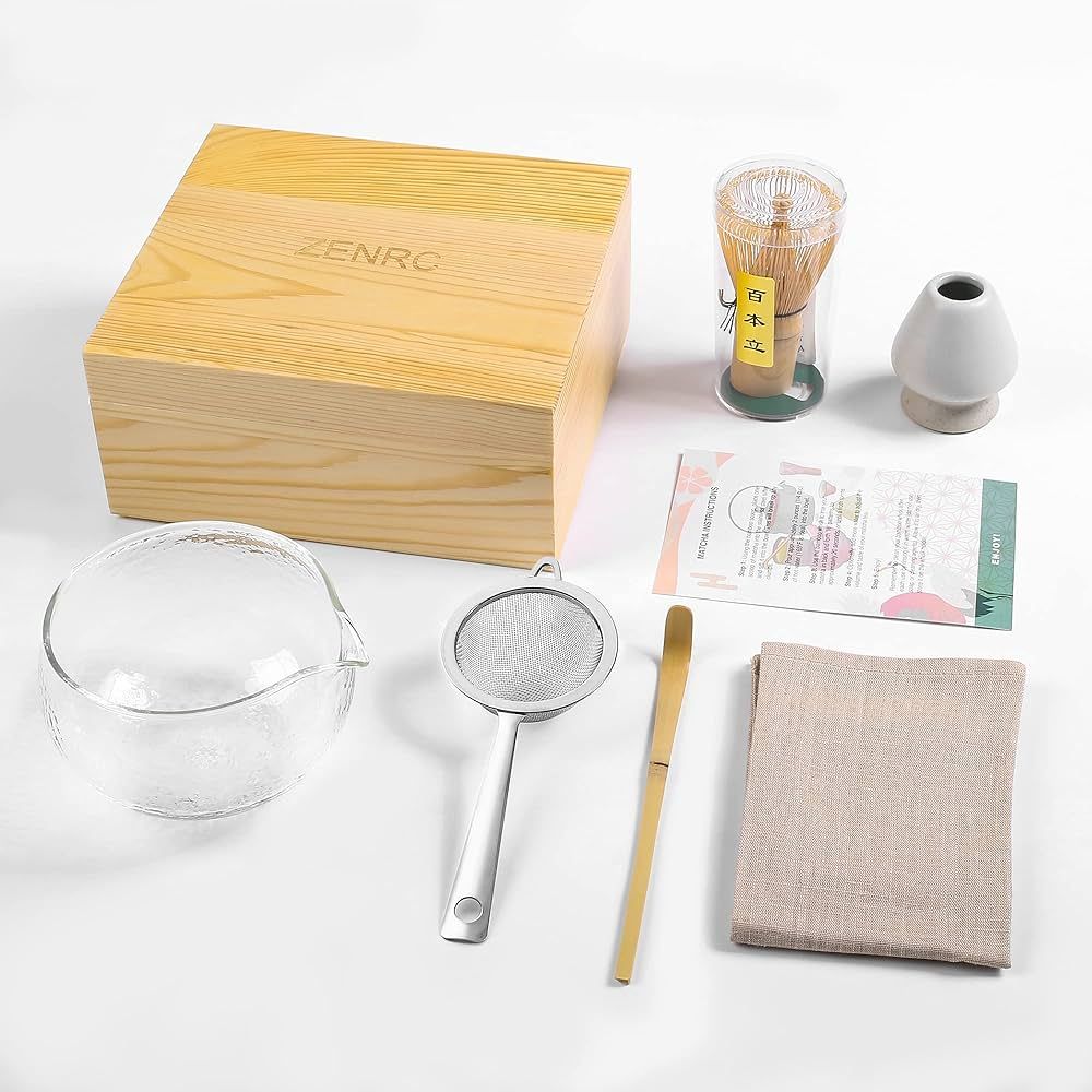 Bamboo Matcha whisk Kit, Matcha Tea Set, Bamboo Matcha Whisk and bowl (Chawan) Scoop (Chashaku), ... | Amazon (US)