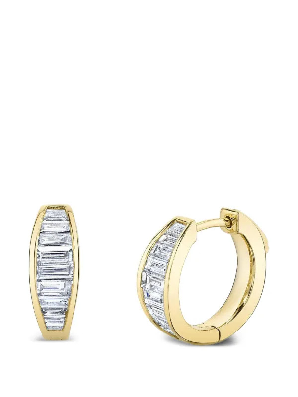 diamond-baguette earrings | Farfetch Global