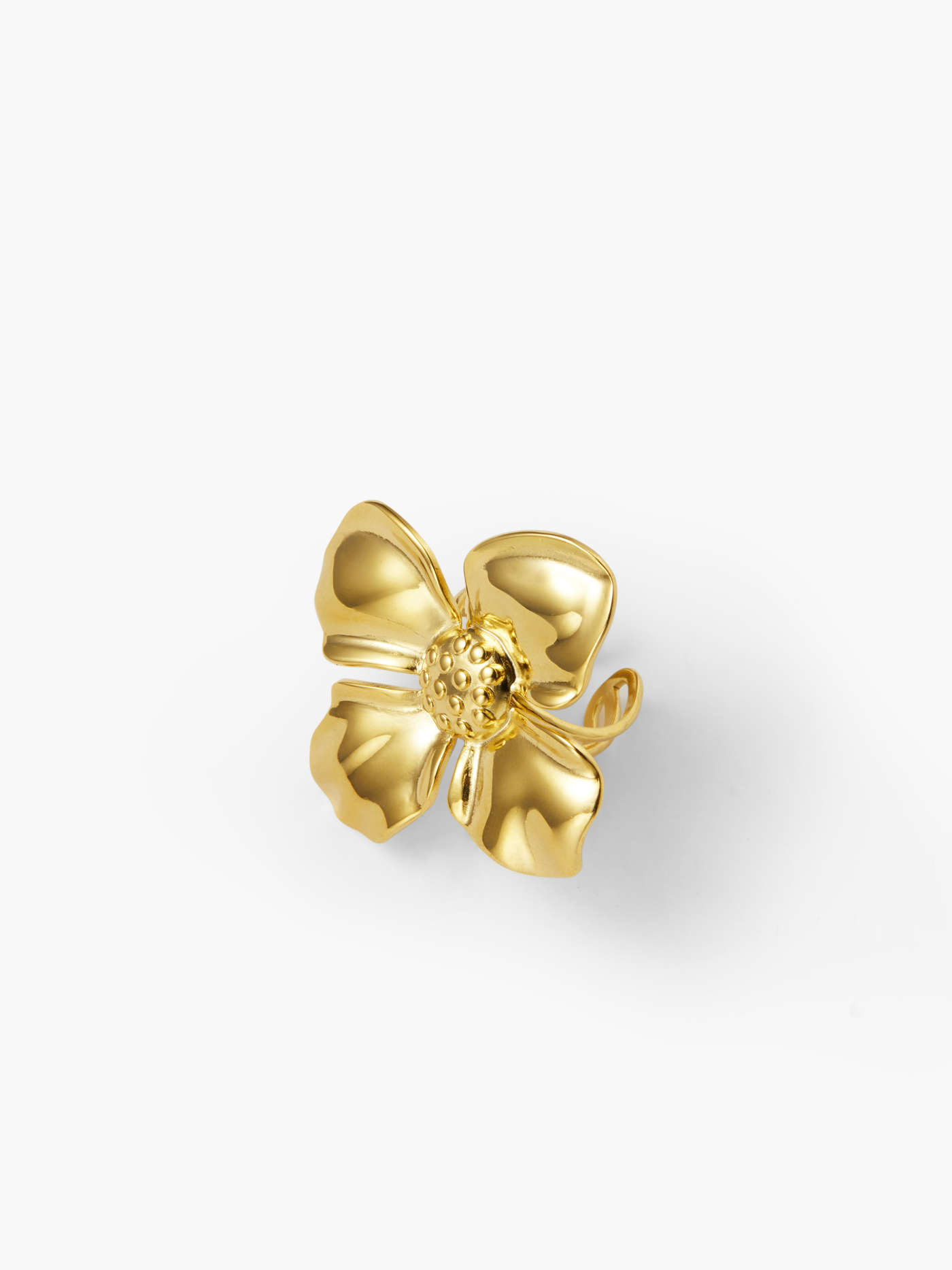 Stainless Steel 18K GOLD PLATED STAINLESS STEEL FLOWER RING For Date Party/Clubbing Outdoor | Cider