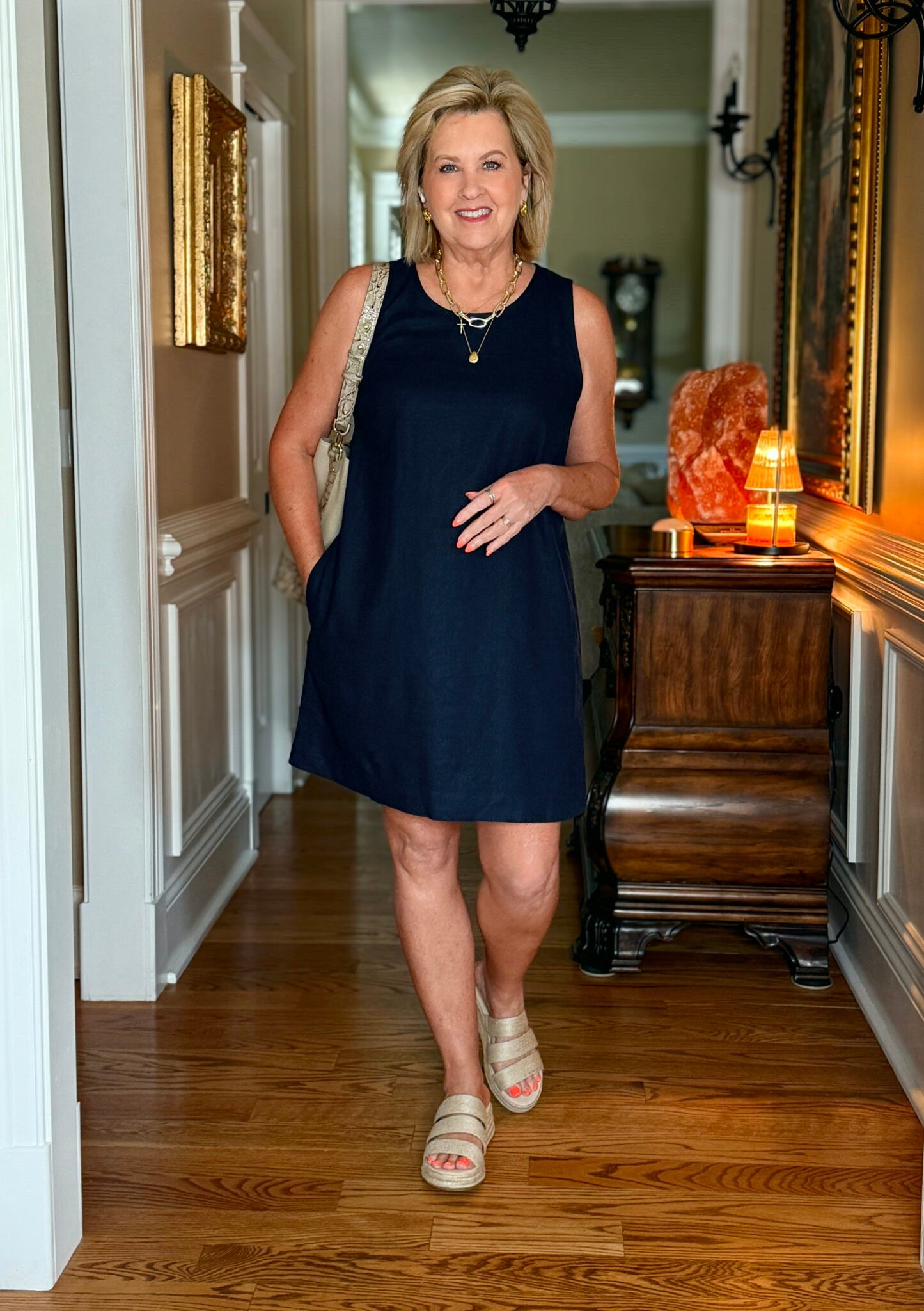 A classic linen mini dress! I am wearing a size large and sharing 3 ways to style it for a different look.