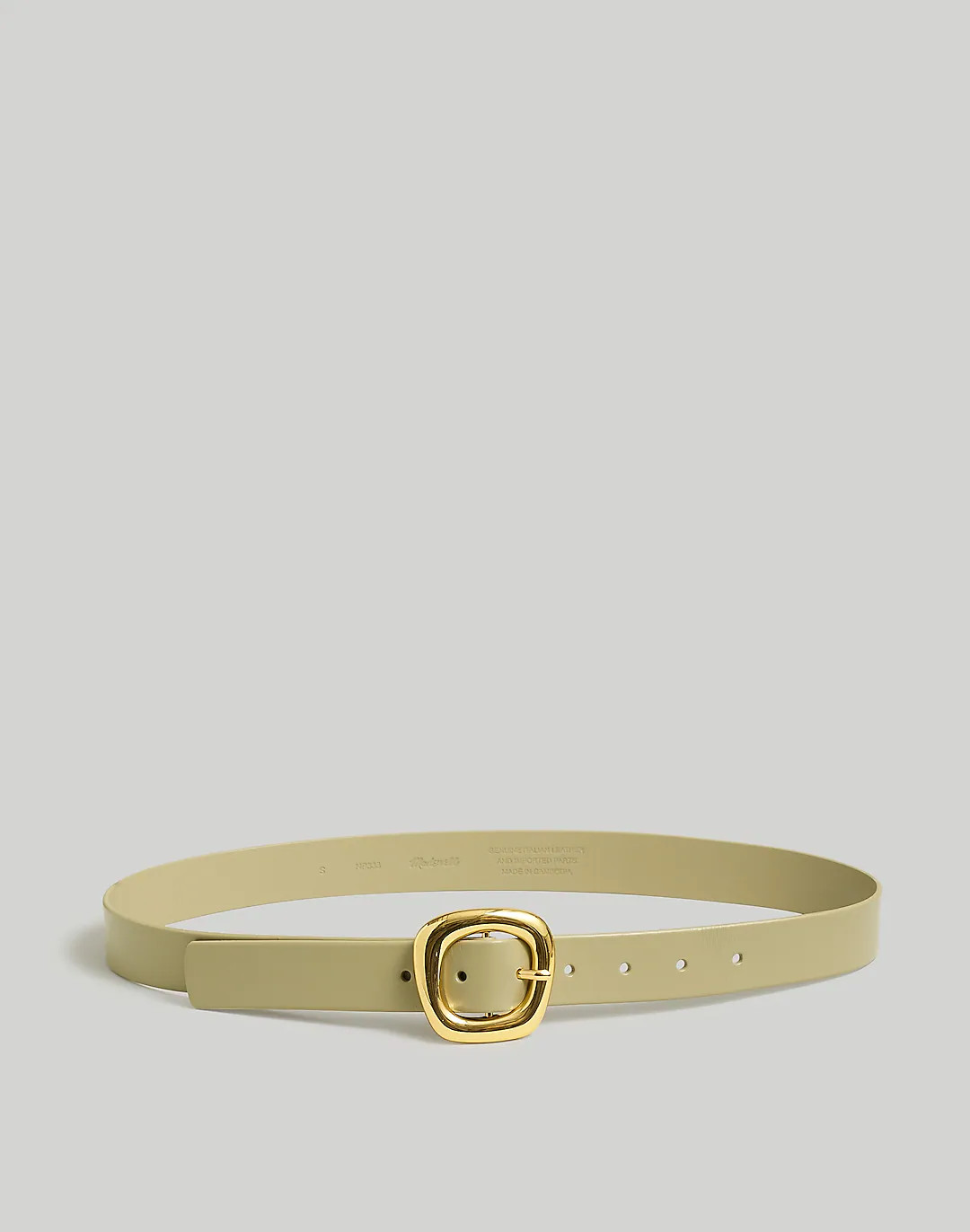 Puffed-Buckle Leather Belt | Madewell