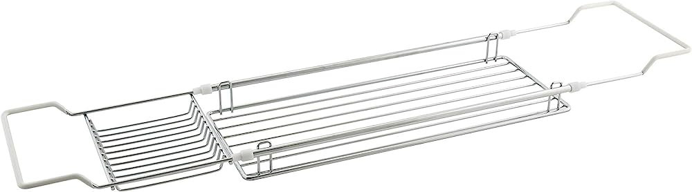 Organize It All Expandable Chrome Bathtub Caddy/Tray | Dimensions : 26.5-39 x 6 x 2.25 | Expandab... | Amazon (US)