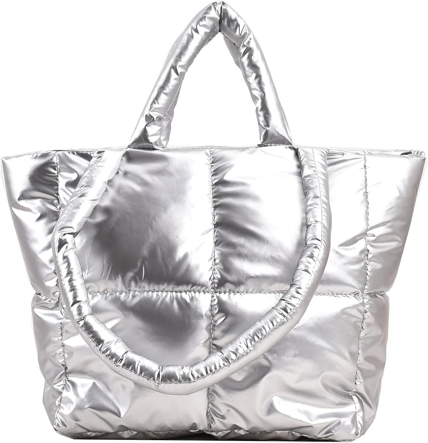 I IHAYNER Puffer Tote Bag for Women Large Quilted Purse Ladies Padding Shoulder Bag Lightweight P... | Amazon (US)