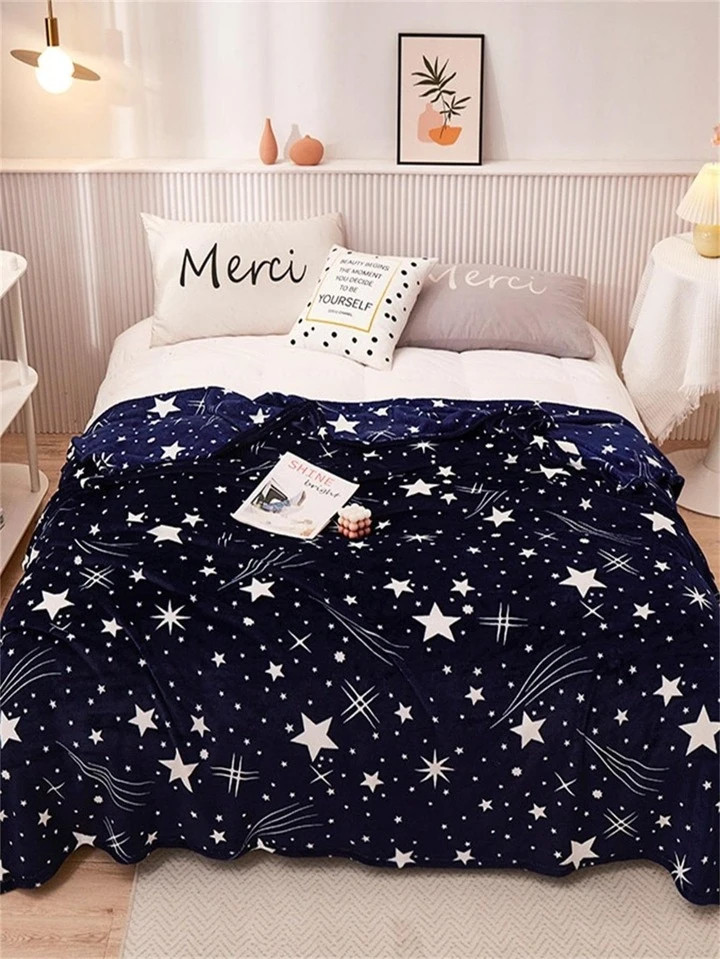 1 peça Cobertor para cama padrão de estrela moderno tecido | SHEIN