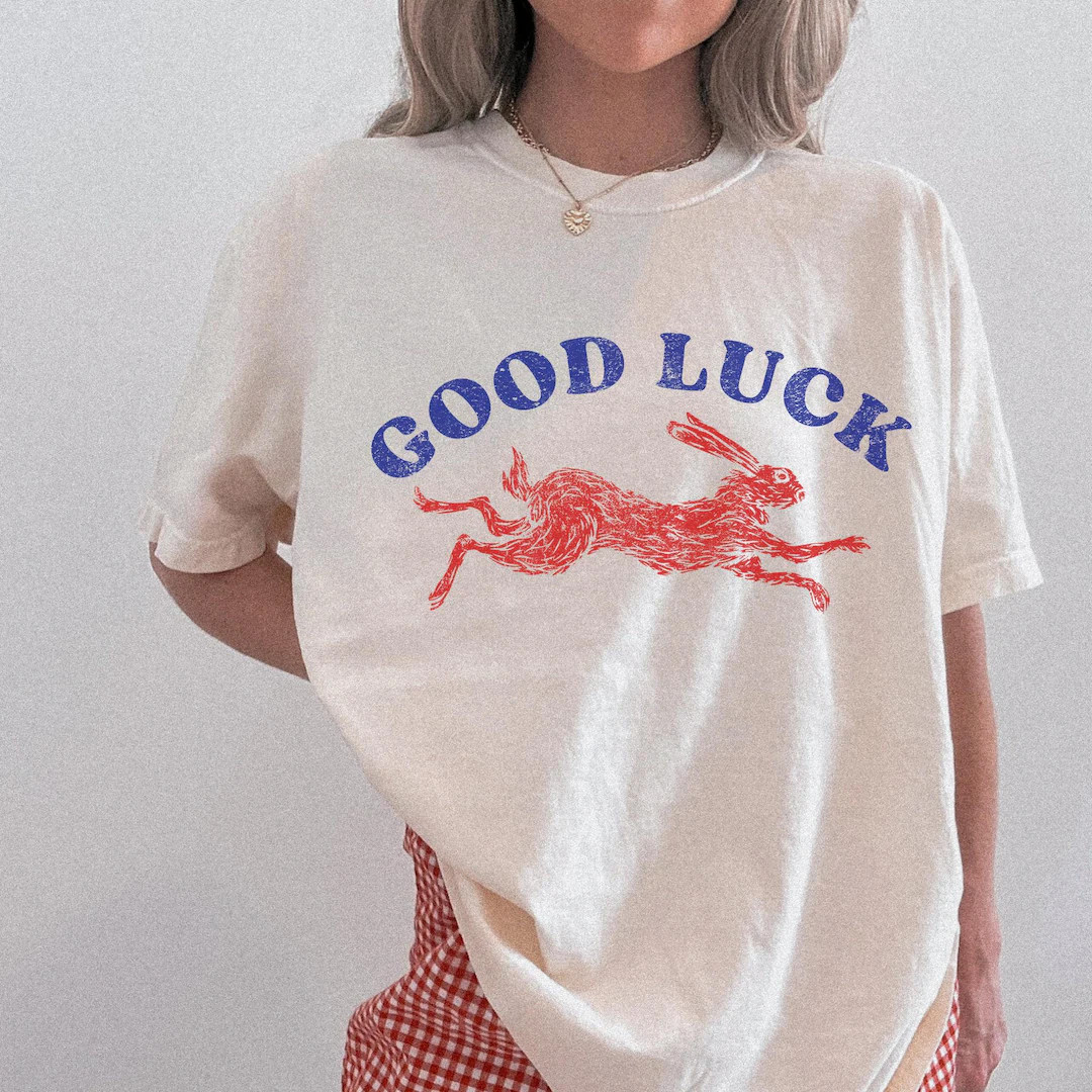 Good Luck Shirt. Lucky Rabbit Shirt. Easy Tiger Shirt. Cool Women's Shirts. Aesthetic Shirts. Coo... | Etsy (US)