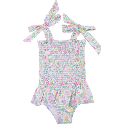 Liberty Floral Ruched Ruffle Swimsuit | Cecil and Lou