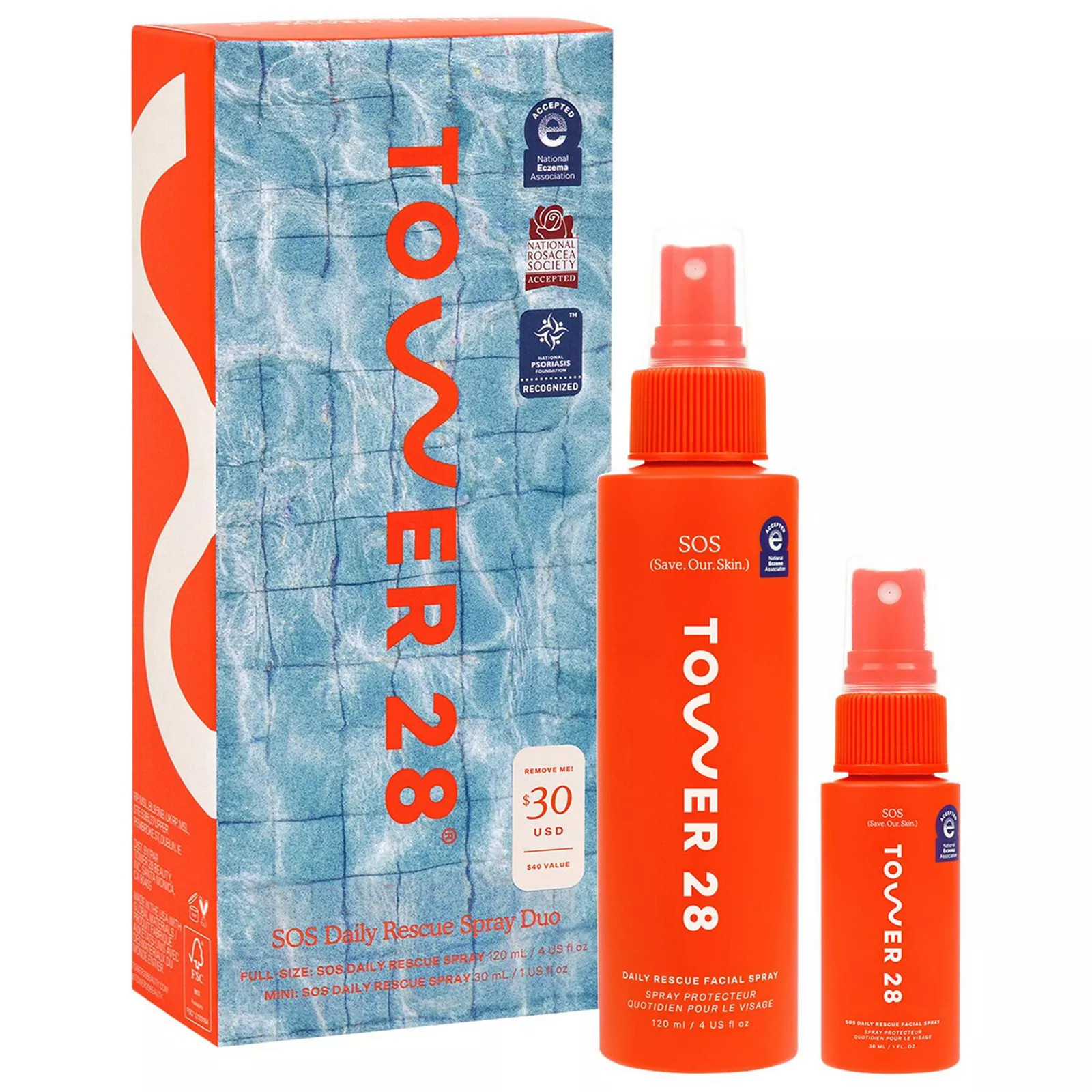 Tower 28 Beauty SOS Hypochlorous Acid Spray Duo Skincare Set, None | Kohl's