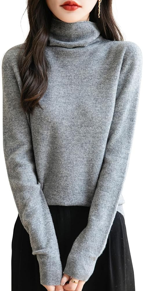 Chanyarn Women's 100% Merino Wool Seamless Sweater Turtleneck First-Line Ready to Wear Long Sleev... | Amazon (US)