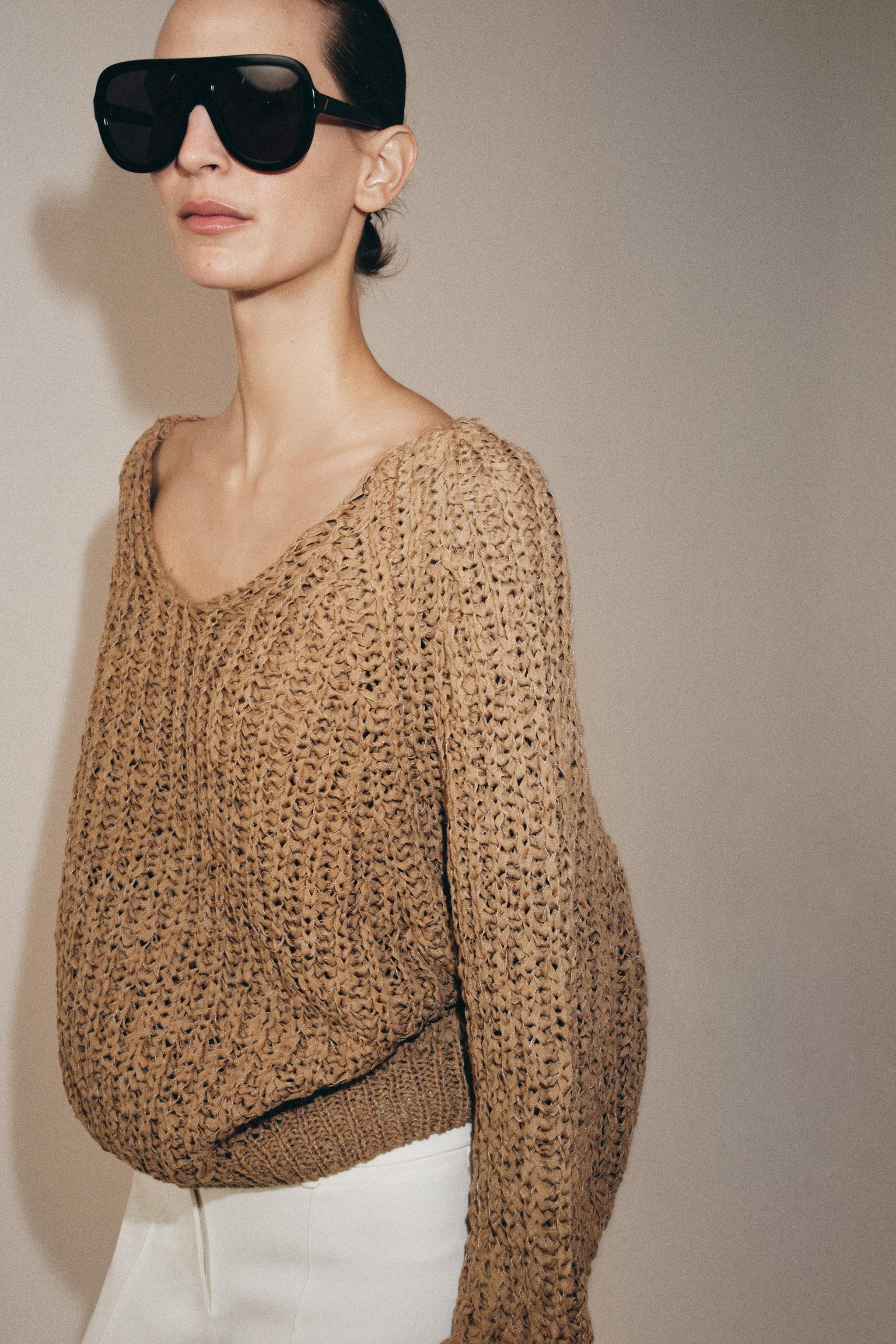 KNIT JUMPER WITH INTERTWINED RIBBON | Zara UK