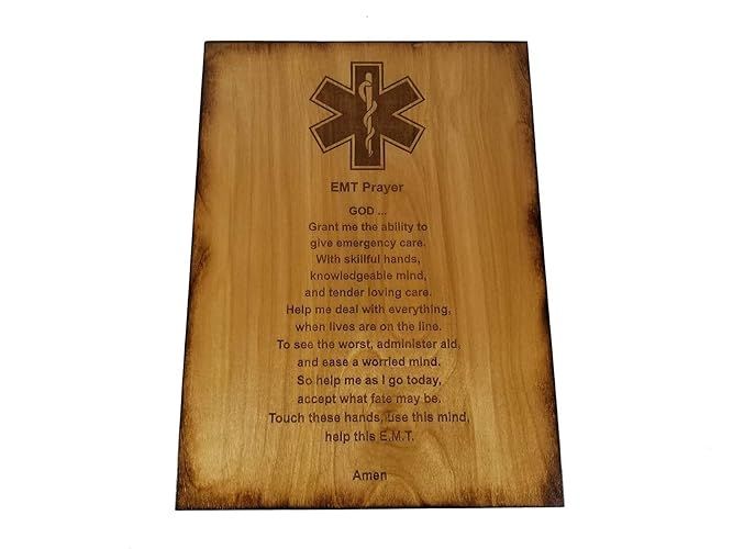 EMT Prayer 8.5 x 11.5 Inches Oak Stained Sign - EMT Graduation Gift - Emergency Medical Technicia... | Amazon (US)