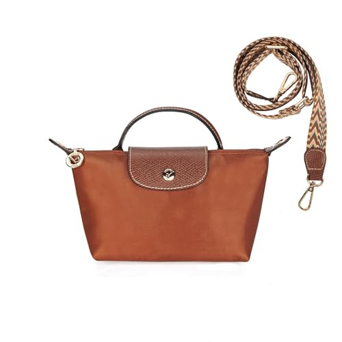 DOMAT Crossbody Bag for Women, Chic Lightweight Purse with Leather Top-handle, Compact Clutch Bag, Shoulder Handbag (Brown) | Amazon (US)