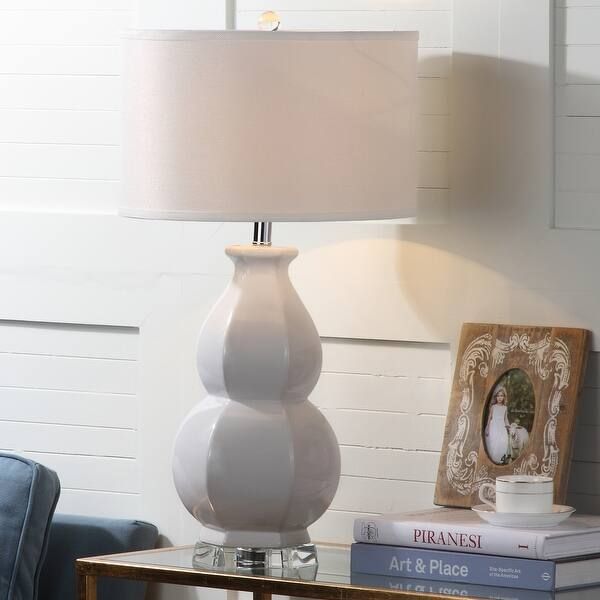 SAFAVIEH Lighting 30-inch Juniper White Table Lamp - 16"x16"x30" | Bed Bath & Beyond