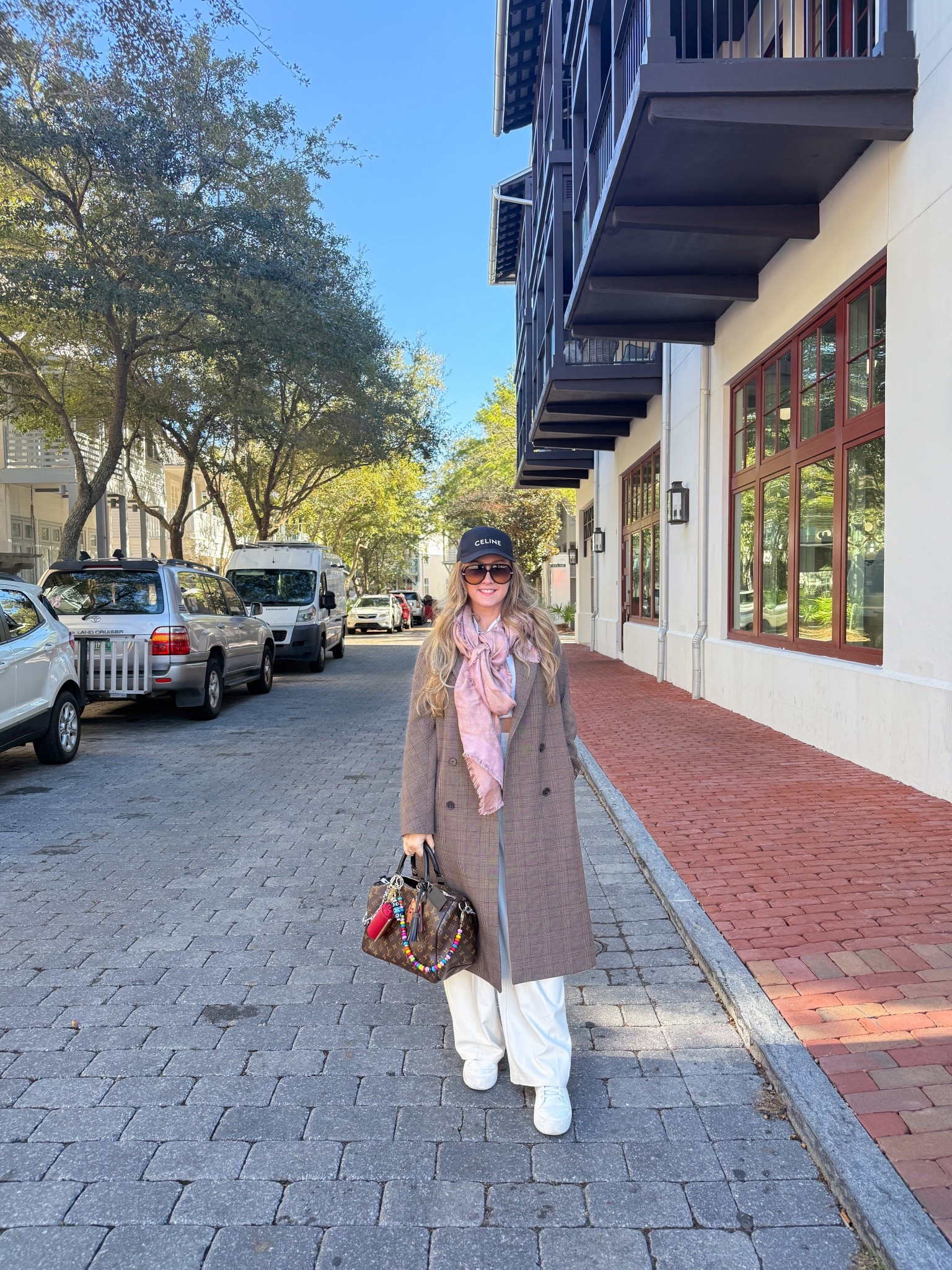 casual cold OOTD with my favorite purse charms 