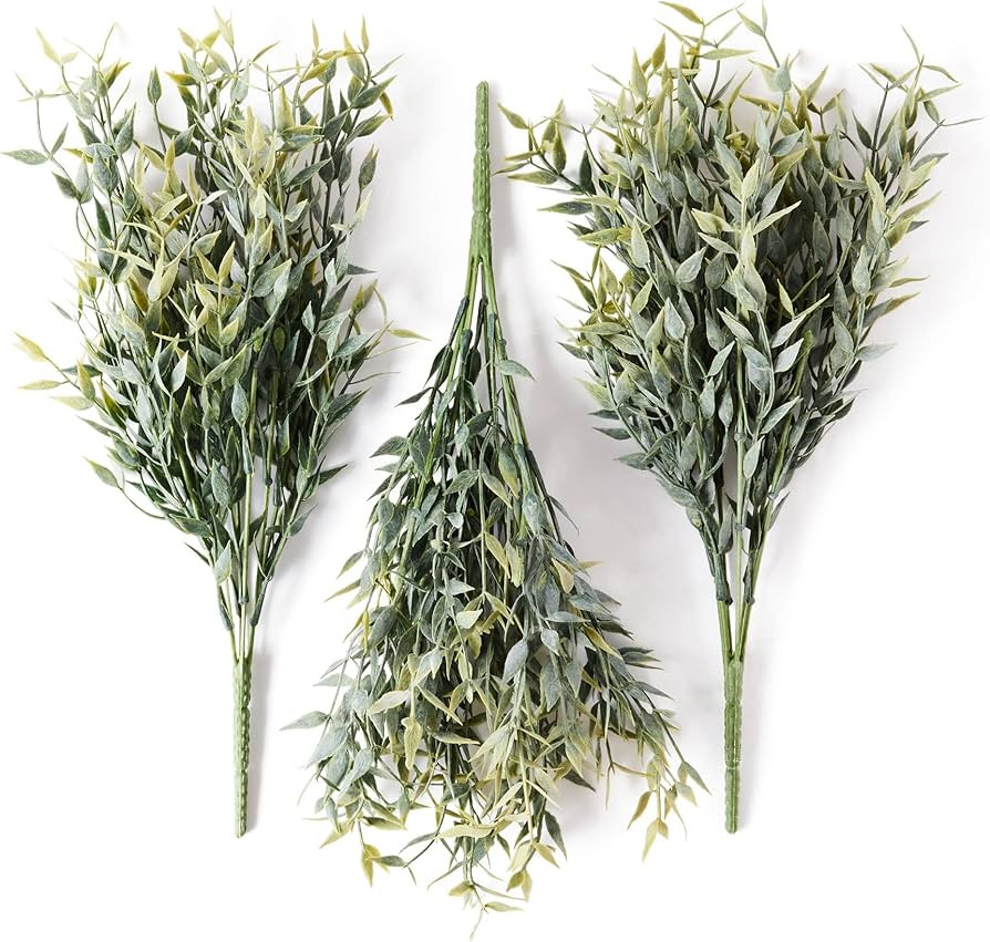 Oh You’re Lovely | 3 pcs Artificial Italian Ruscus Greenery 14” Stem | Matte Plastic | Faux F... | Amazon (US)