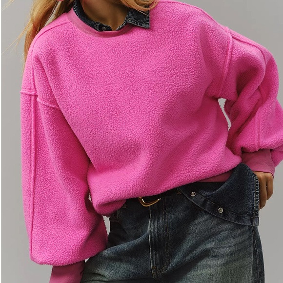 Pilcro Slouchy Crew Neck Sweater in Hunter Green | Poshmark