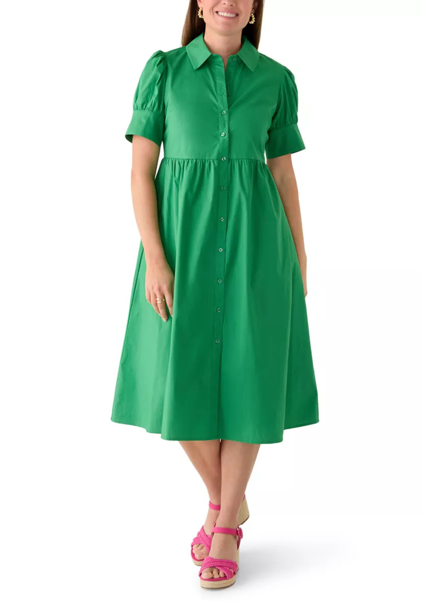 Petite Puff Sleeve Shirtdress | Belk