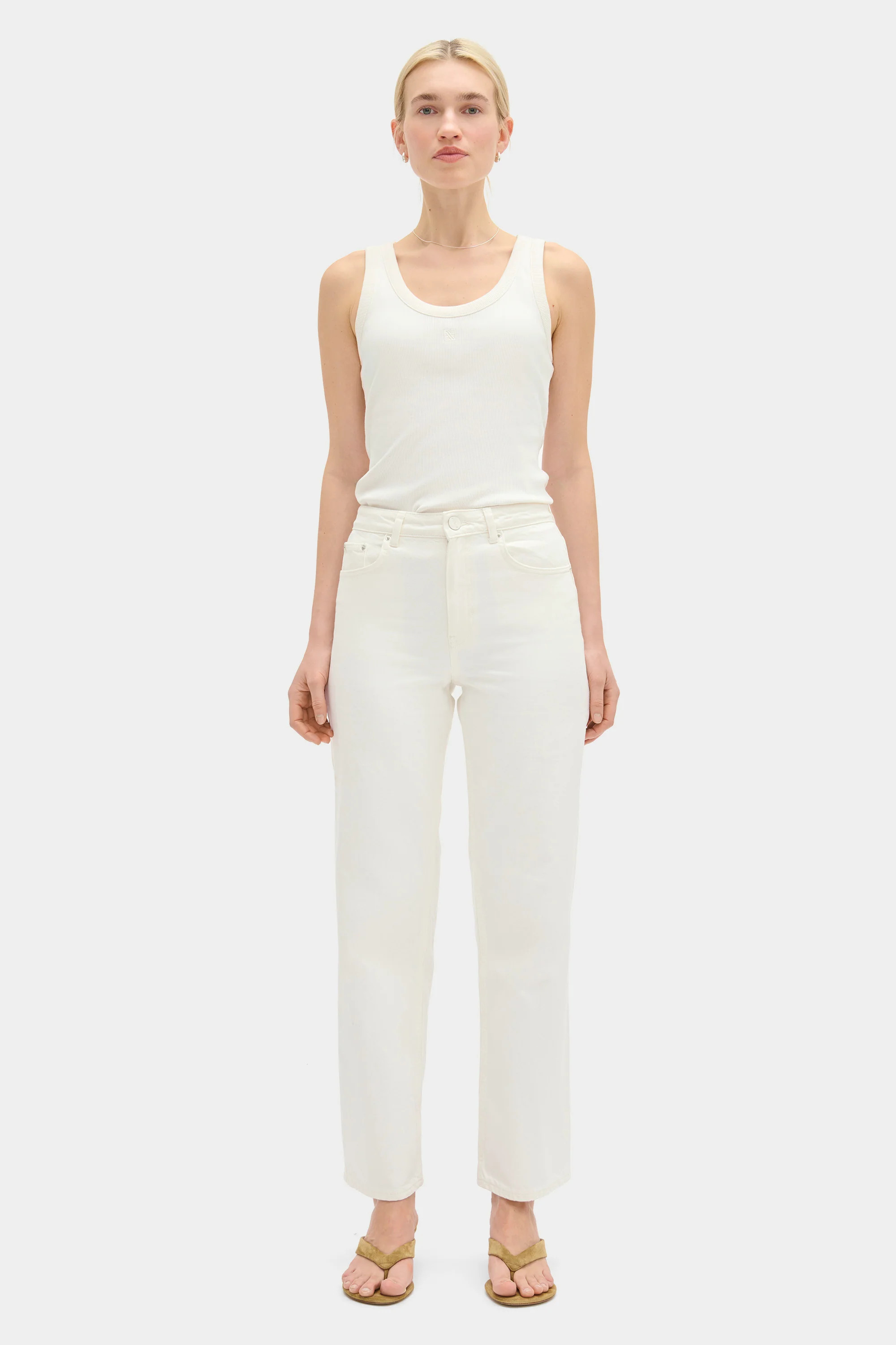 ALIGNE High Rise Straight Leg Jeans - Ecru | ALIGNE UK & EU