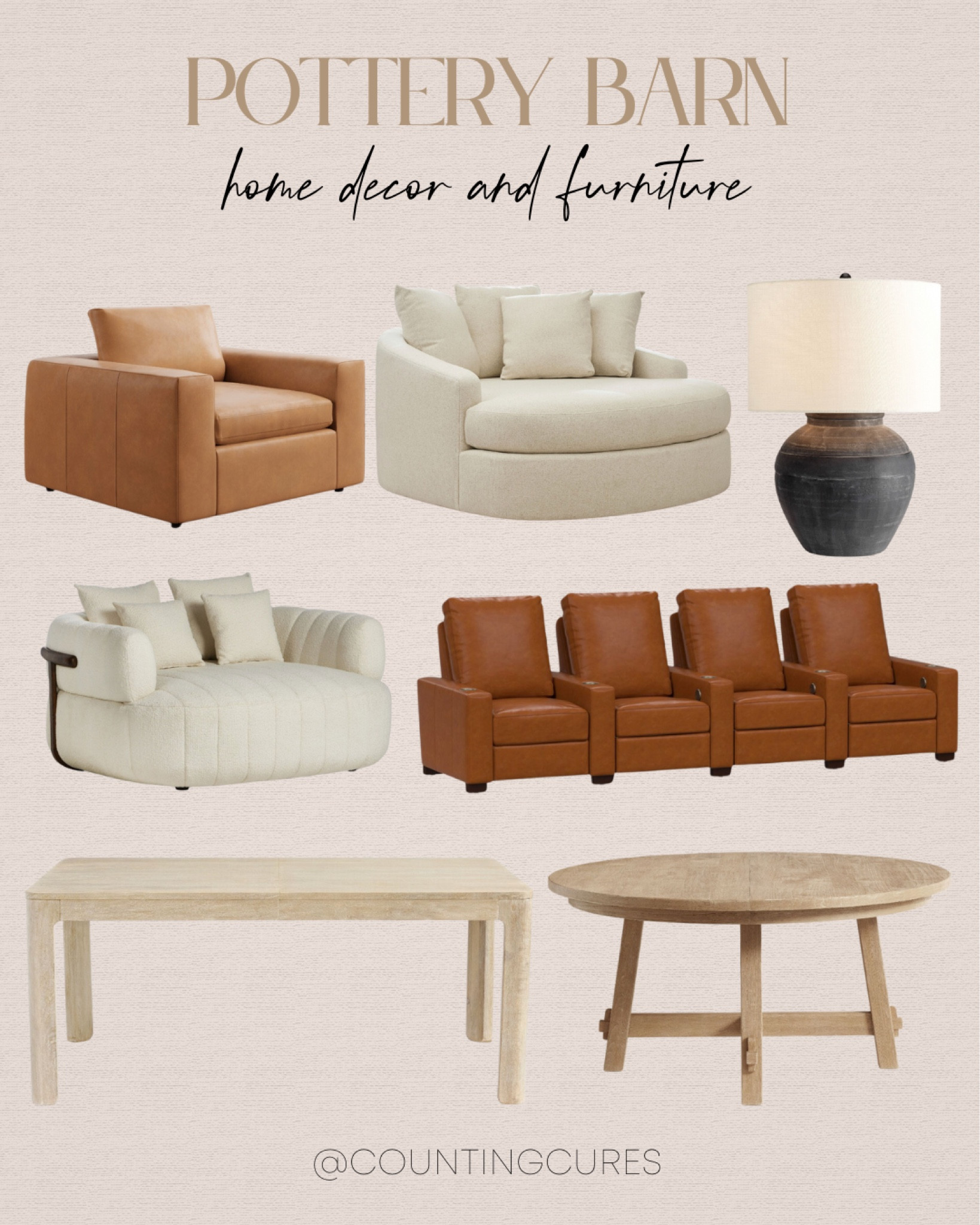 If you're into rustic and neutral tones, these furniture pieces from Pottery Barn are a must-have for you! They will transform your home and help make the space feel cozier.
#coffeetableinspo #secondaryseating #decorstyling #livingroom

#LTKSeasonal #LTKHome #LTKStyleTip