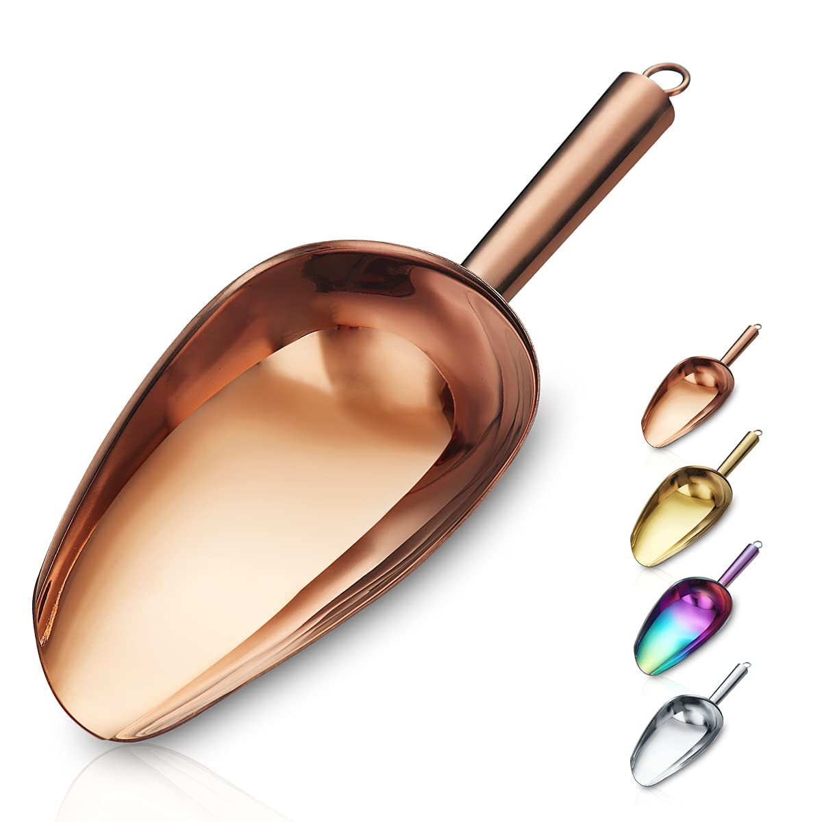 Berglander Stainless Steel Rose Gold Ice Scoop 6 OZ, Titanium Copper Plating Metal Ice Scooper Fo... | Amazon (US)