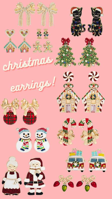 Back in stock Christmas earrings - budget Christmas earrings - Santa Christmas trees - ginger bread - snow men - baublebar - sugarfix 

#LTKunder50 #LTKHoliday #LTKSeasonal