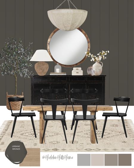 Dining room decor ideas, dining room mood board, dining chairs, dining table, dining room design #diningroom

Wall color is Urbane Bronze by SW! 

#LTKhome #LTKsalealert #LTKfamily