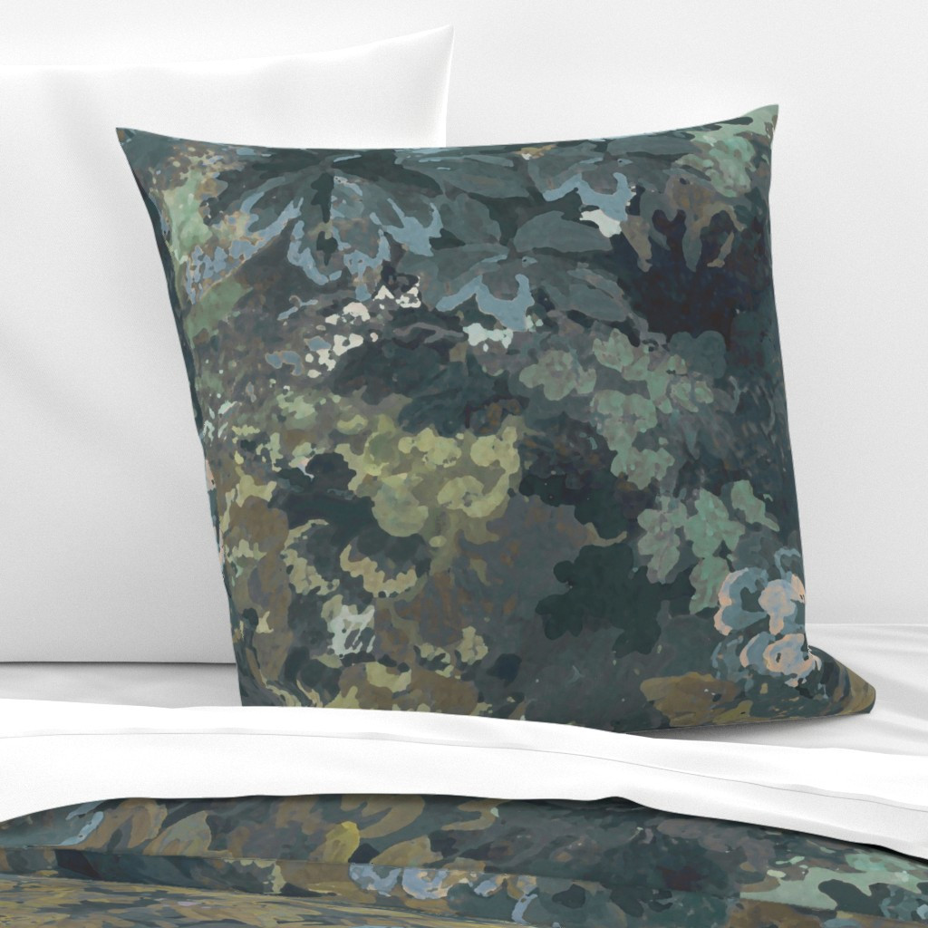 Pillow Sham in Heritage Charm - Botanical Tapestry - Midnight Forest | Spoonflower