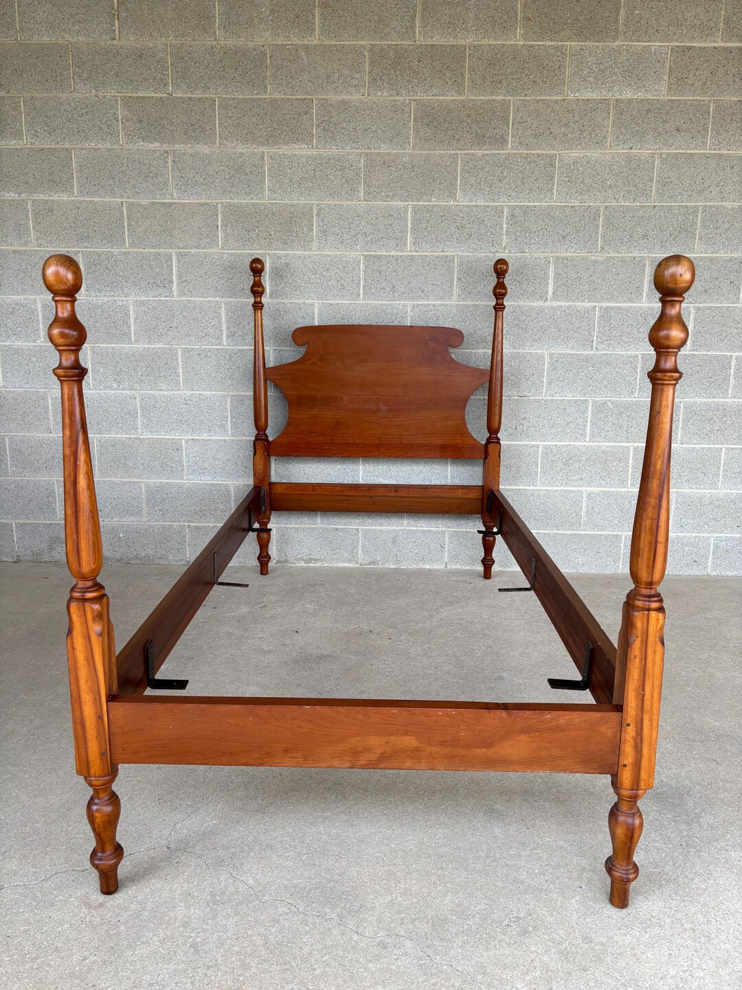 Antique Solid Cherry Single Cannonball Style Poster Bed Frame (shipping is NOT FREE or 1 Dollar) ... | Etsy (US)