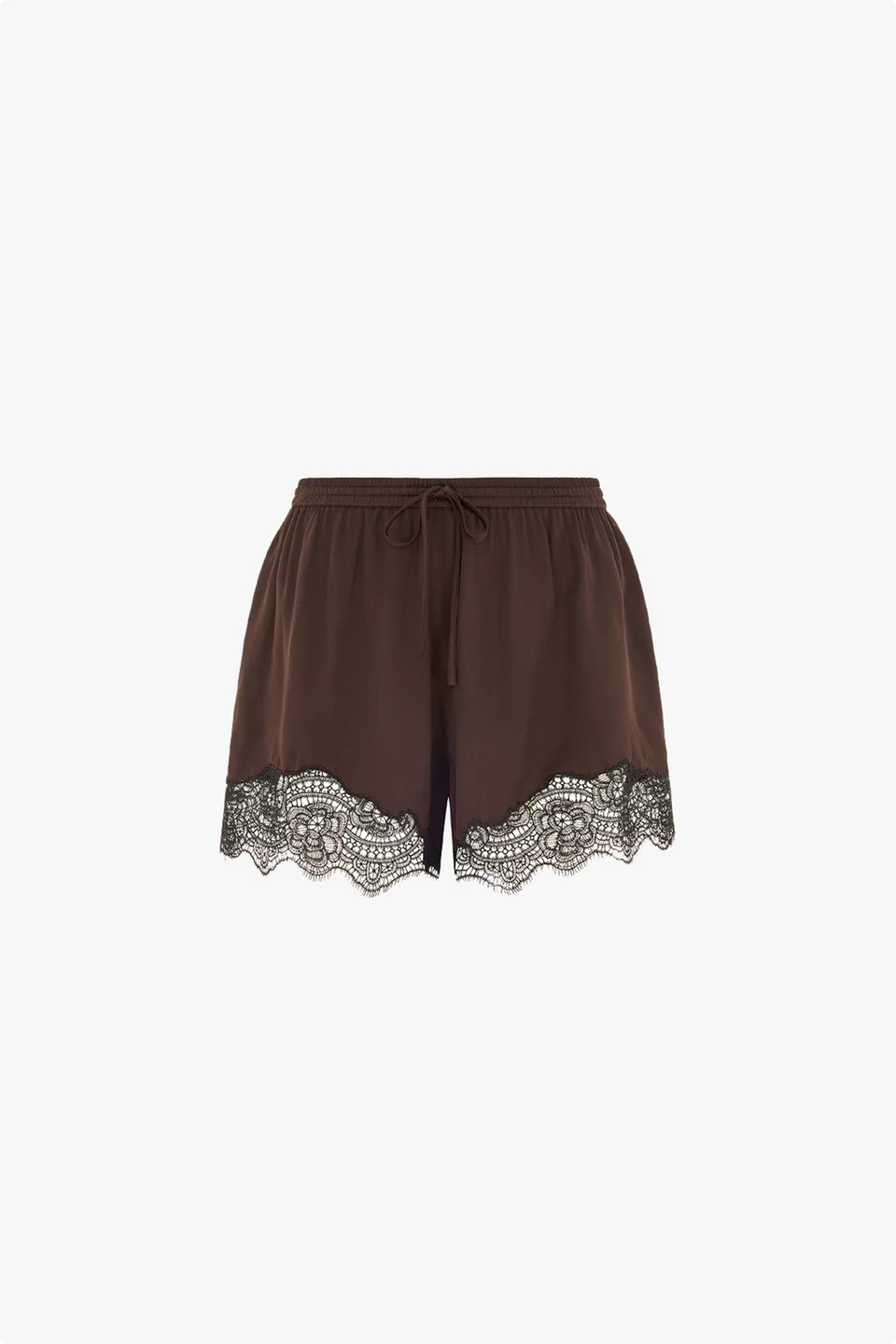 ALIGNE Lace Trim Shorts - Brown | Linette | ALIGNE UK & EU