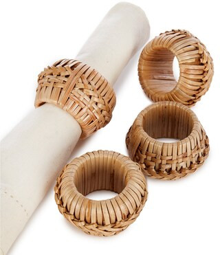 Southern Living Rattan Napkin Ring Holders, Set of 4 | Dillard's | Dillard's