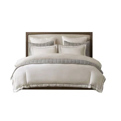 Luxury Linen Bedding Sets, Grey And White, Spacious, Modern Design | Wayfair North America