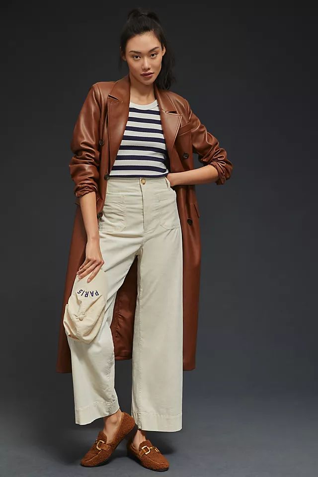 Maeve The Colette Cropped Wide-Leg Corduroy Pants | Anthropologie (US)