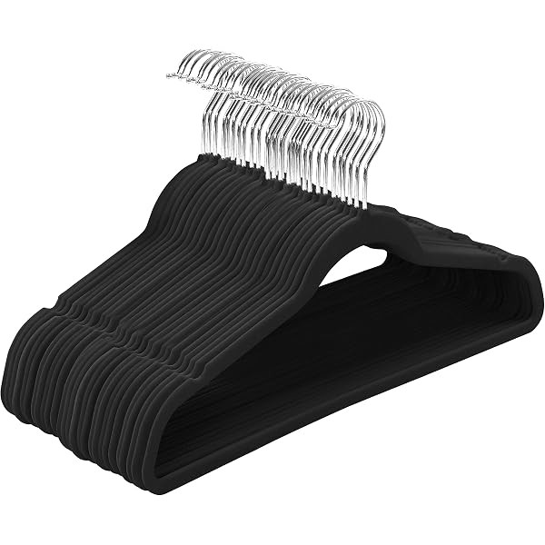 Zober Non-Slip Velvet Hangers - Suit Hangers (50-pack) Ultra Thin Space Saving 360 Degree Swivel Hoo | Amazon (US)