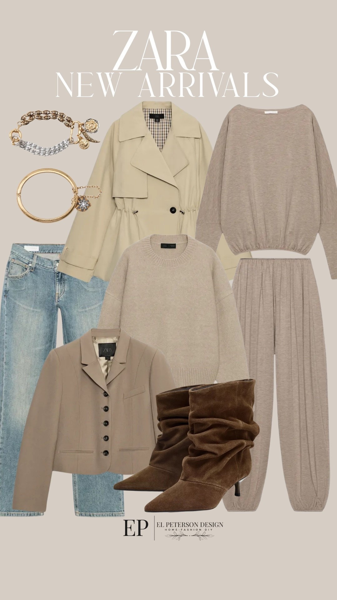 Zara
New fall arrivals
Sweater
Jacket
Jeans
Ankle boots