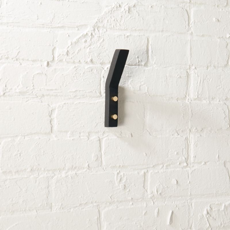 Leaning Edge Matte Black Wall Hook + Reviews | CB2 | CB2