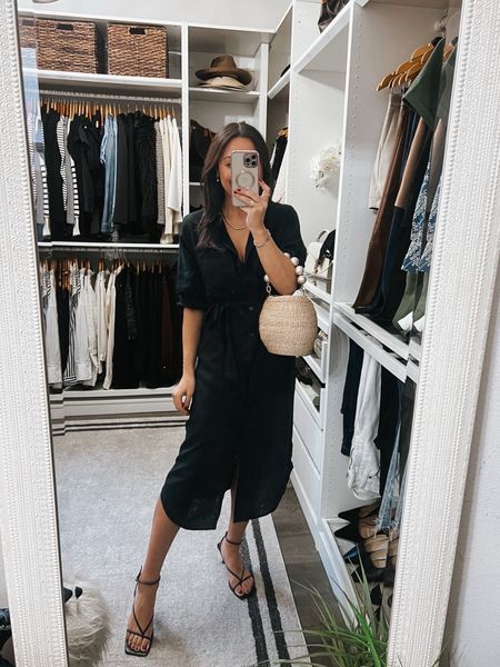 Linen shirt dress now on clearance🔥
A smart buy- super versatile 
☀️work 
☀️ heels for date night
☀️ kitten heels for brunch
☀️ sandals for running errands 


#LTKSaleAlert #LTKOver40 #LTKFindsUnder100