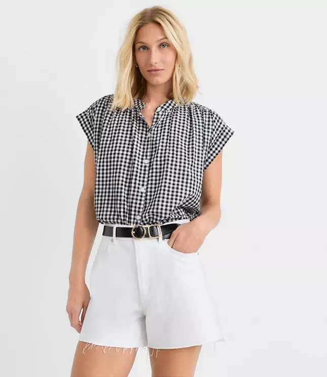 Gingham Everyday Dolman Shirt | LOFT
