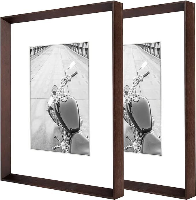 Giverny 8x10 Picture Frames (Brown, 2 Pack) Wall or Tabletop Display Pictures 5x7 with Mat or 8x1... | Amazon (US)