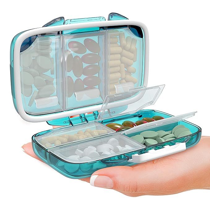 Travel Pill Container Box for Purse - Pill Organizer Small Travel Pill Case Moisture Proof Vitami... | Amazon (US)