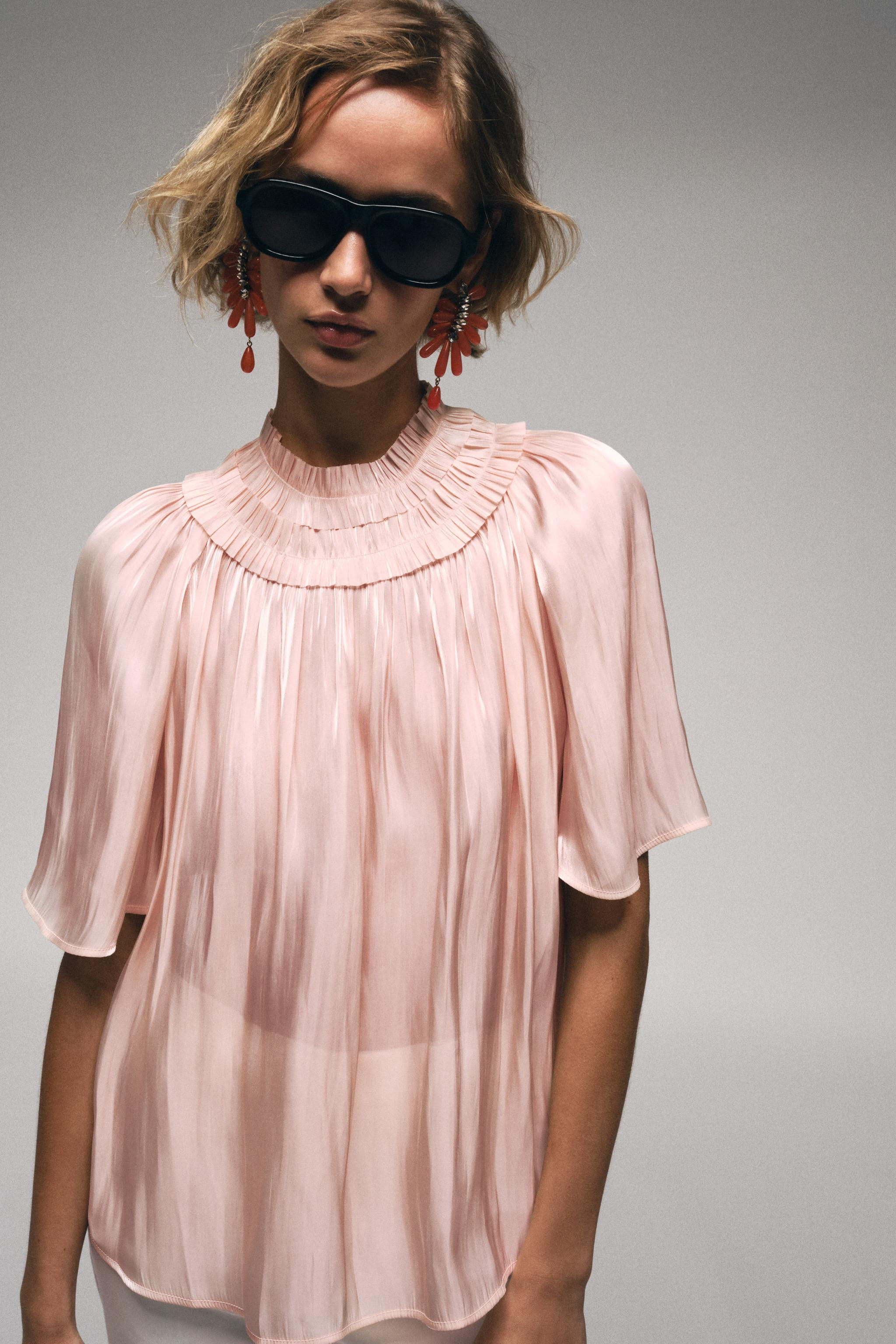 SHIMMER-EFFECT BLOUSE | Zara US