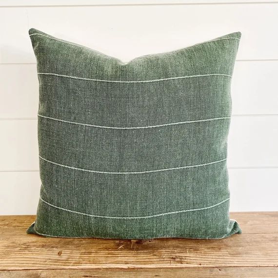 TRUETT  Dark Green Linen Pillow Cover  Green Pillow  Green - Etsy | Etsy (US)