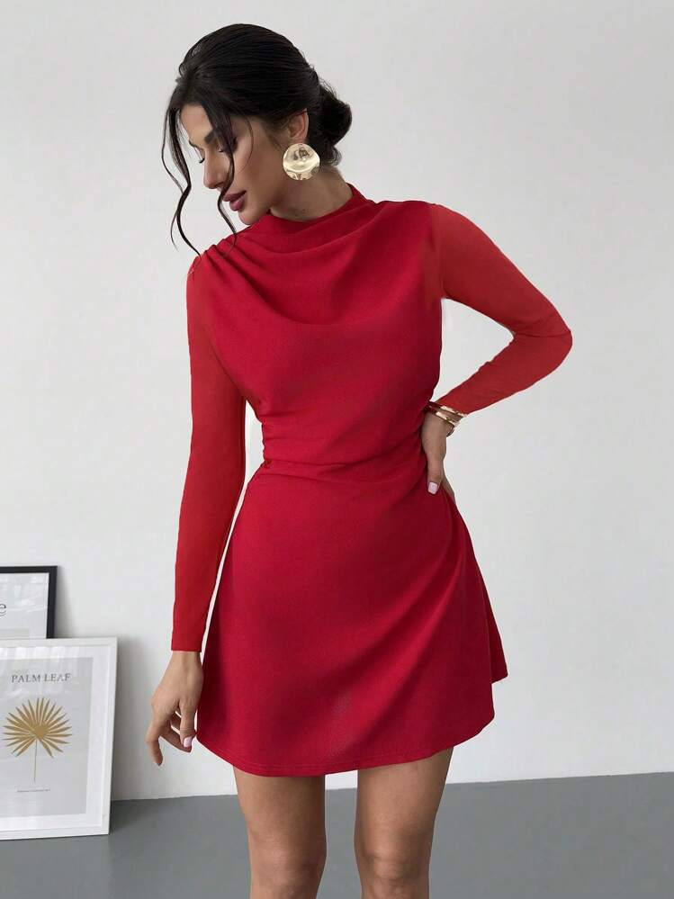 Firerie Vestido mini de mujer elegante, minimalista, romántico y dulce con volantes en estilo l... | SHEIN