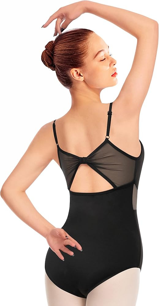 MOLLDAN Women Dance Camisole Leotards,Adjustable Straps,Front Breast Lining,Mesh Hollow Back | Amazon (US)
