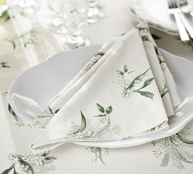 Monique Lhuillier Lily of the Valley Cotton Napkins - Set of 4 | Pottery Barn | Pottery Barn (US)