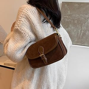 YFGBCX Small Shoulder Bag Crossbody Purse for Women Suede Bag 2024 Fall Purse Suede Handbag Satch... | Amazon (US)