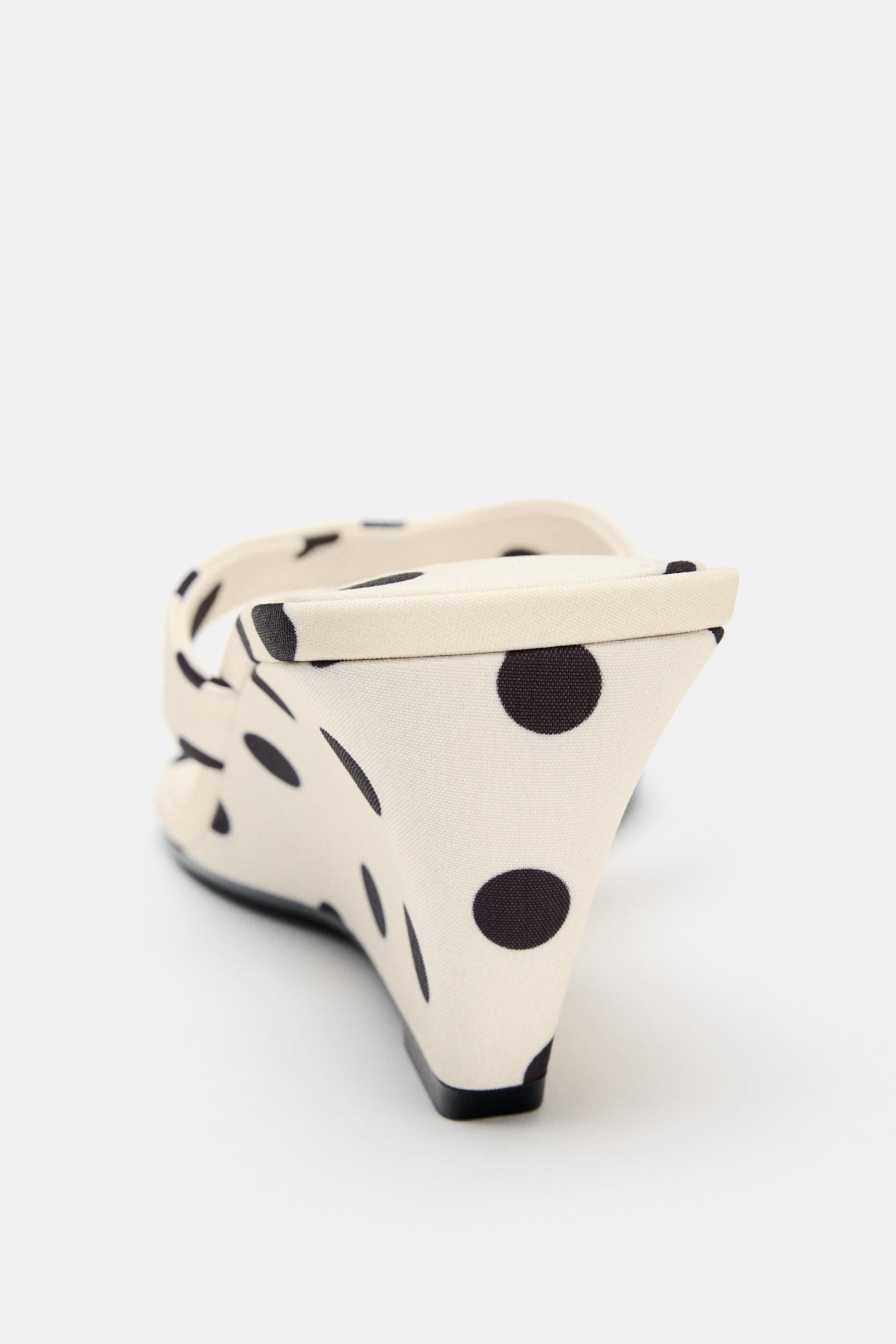 POLKA DOT WEDGE HEEL SANDALS | Zara US