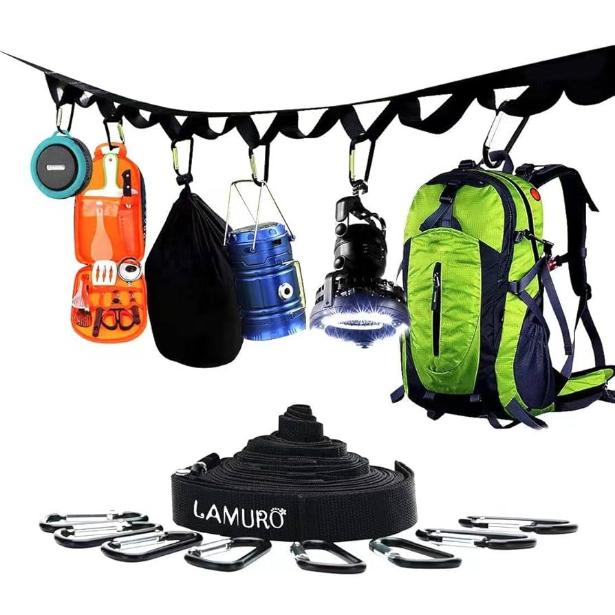 Campsite or Garden Supplies Storage Strap with 8 Hooks | Hanging Your Camping Gear from a Tree | ... | Amazon (US)
